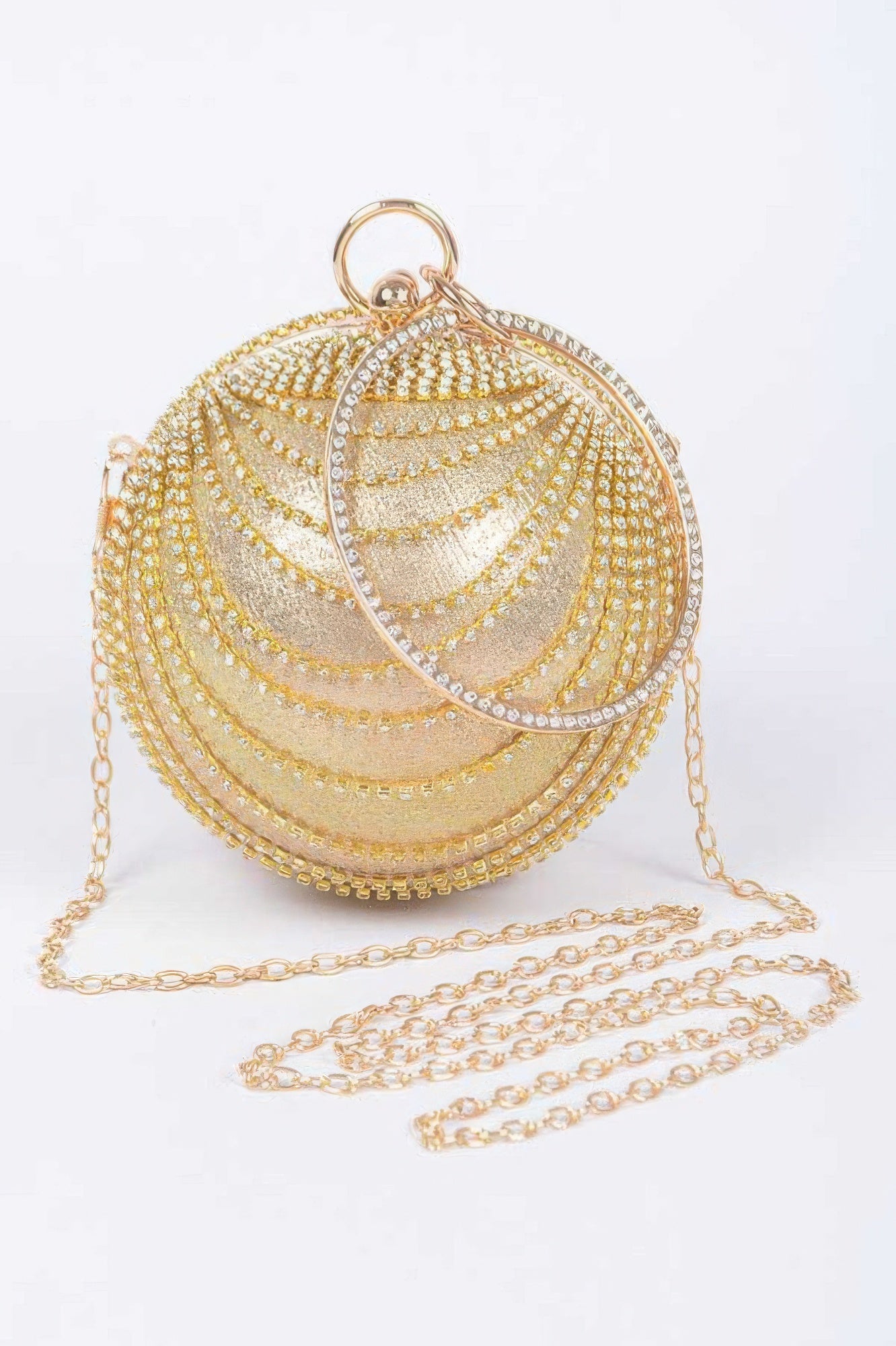 Rhinestone Round Party Clutch - Wear Arielle