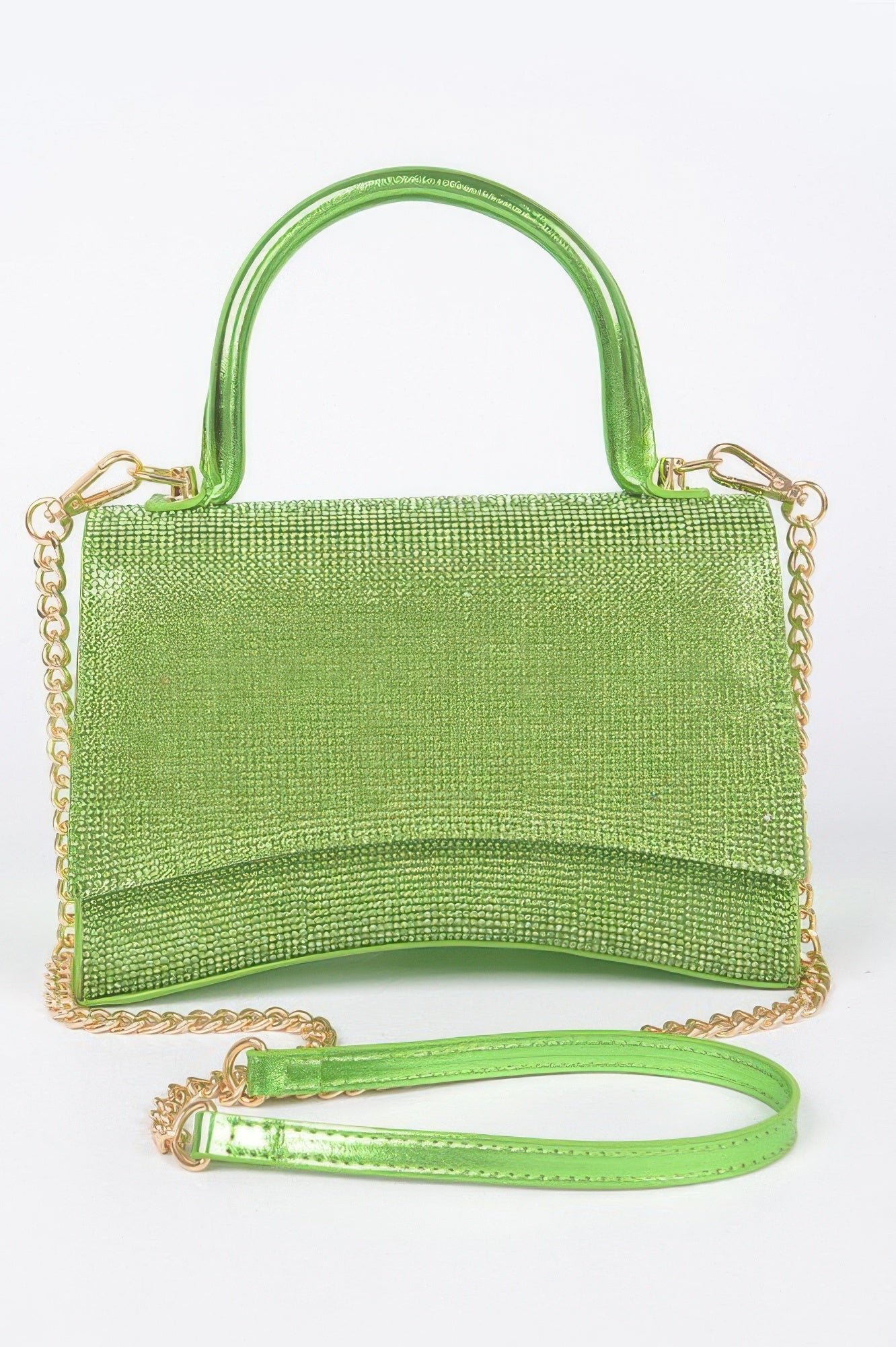Rhinestone Top Handle Flap Bag - Wear Arielle