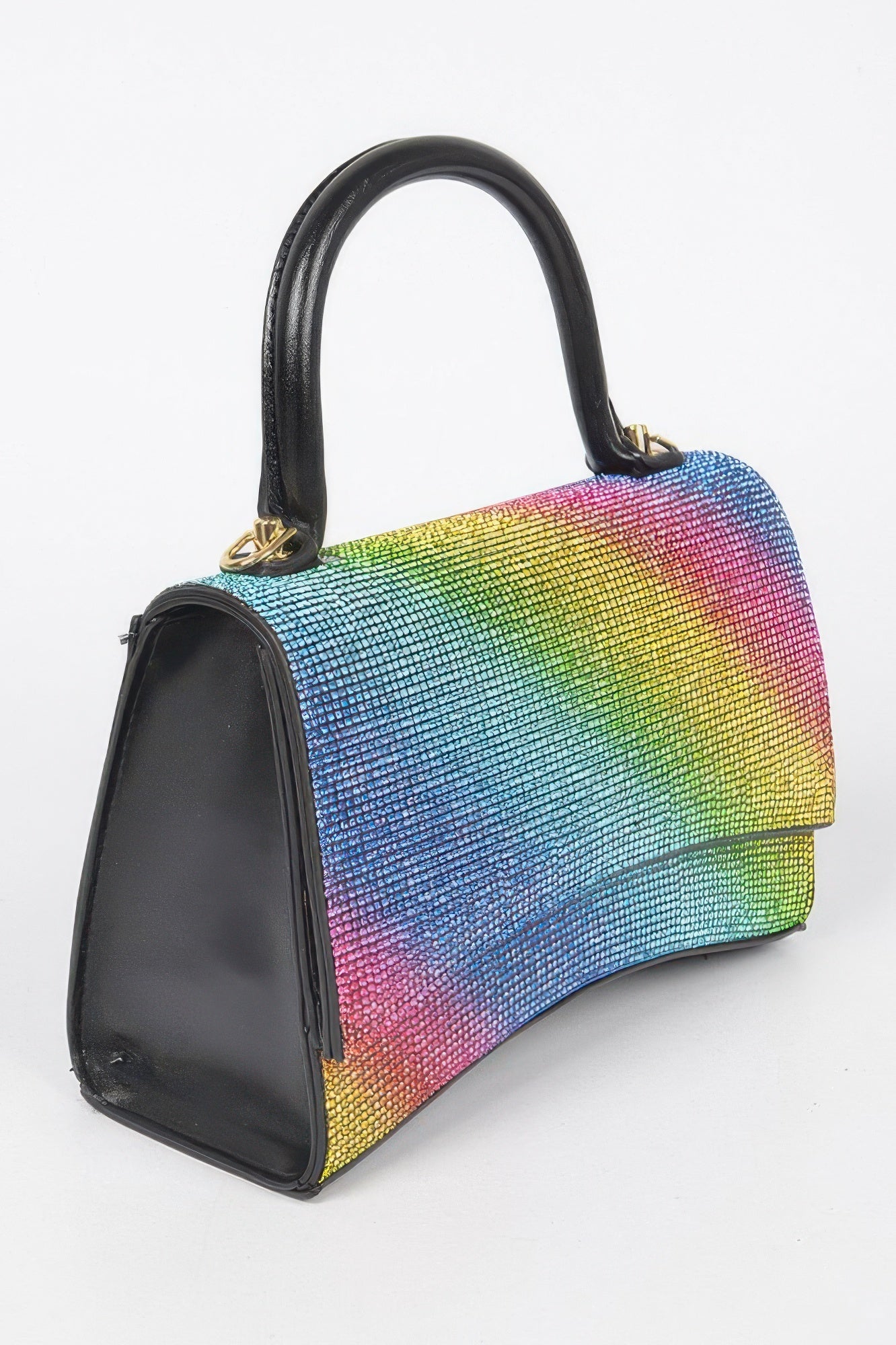 Rhinestone Top Handle Flap Bag - Wear Arielle