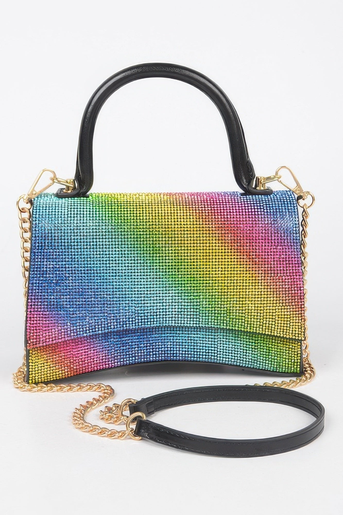Rhinestone Top Handle Flap Bag - Wear Arielle