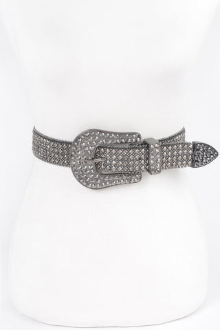 Rhinestone Western Style Plus Size Belt - Wear Arielle