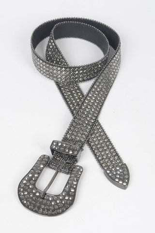 Rhinestone Western Style Plus Size Belt - Wear Arielle