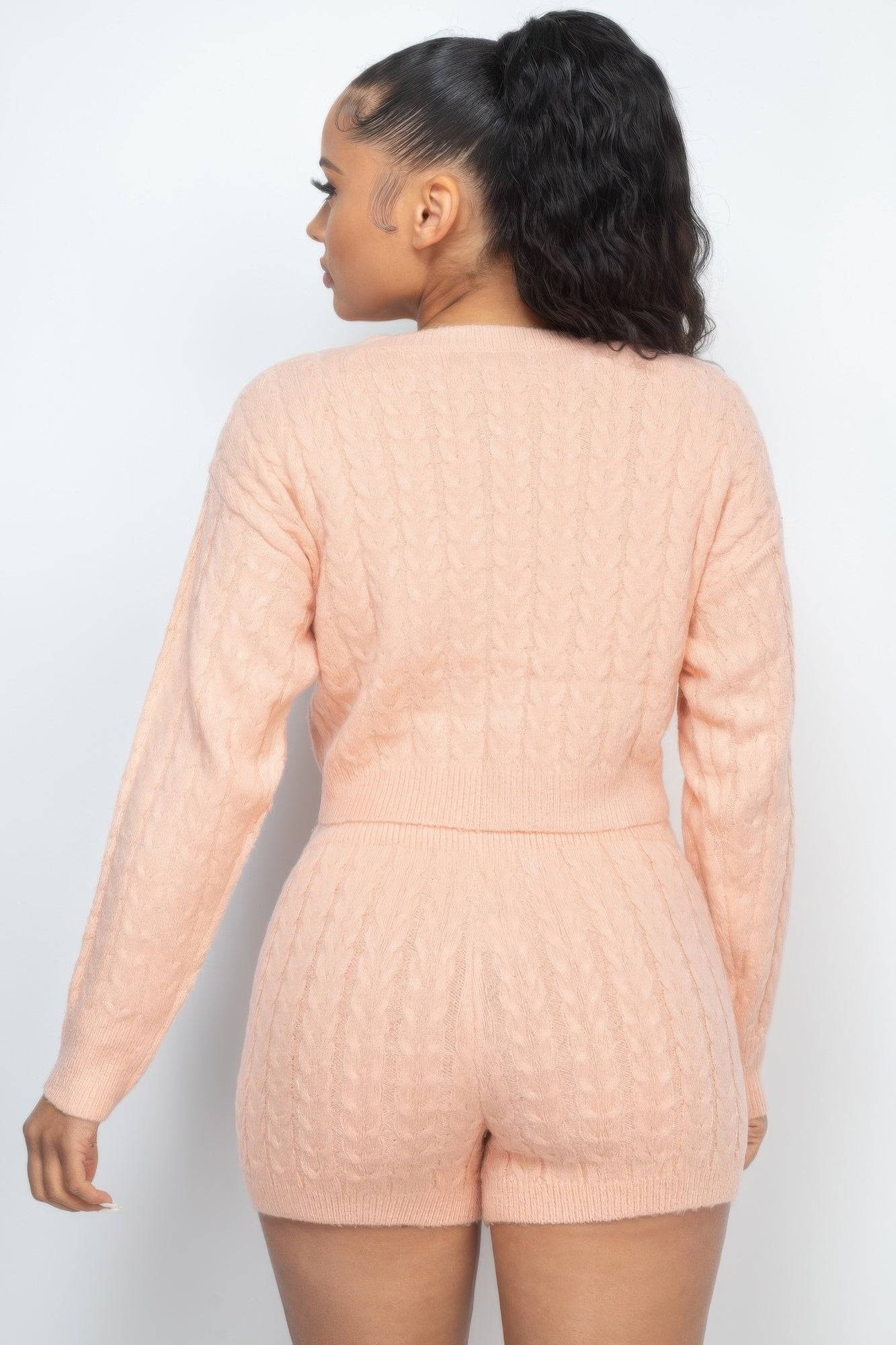 Ribbed Crop Top And Shorts Set - Wear Arielle