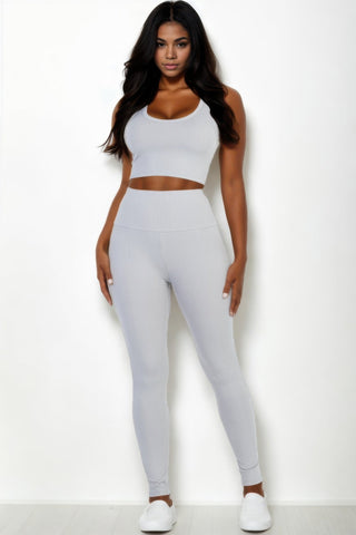 Ribbed Crop Top & Leggings Set - Wear Arielle