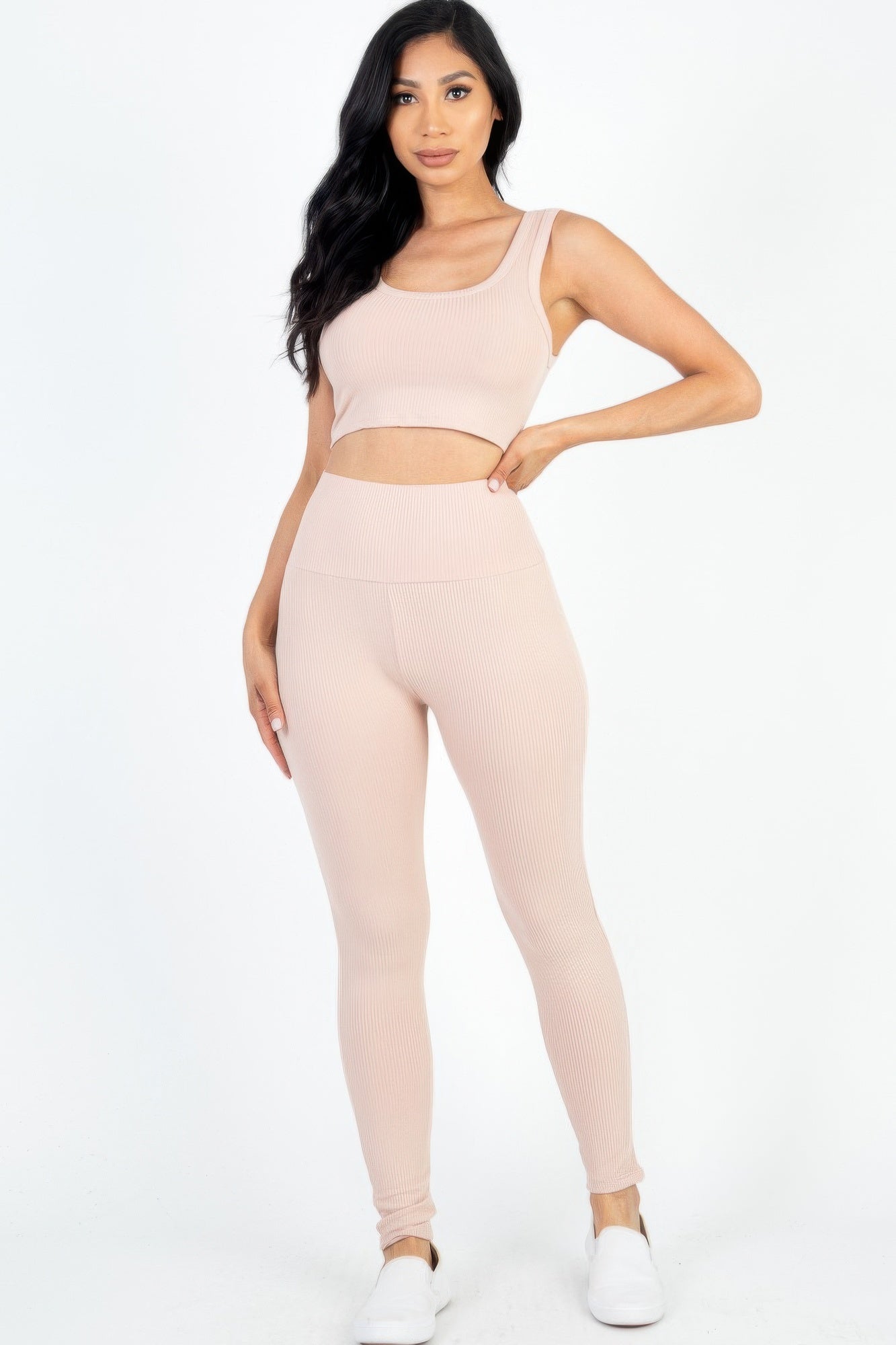 Ribbed Crop Top & Leggings Set - Wear Arielle