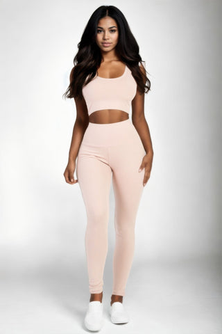 Ribbed Crop Top & Leggings Set - Wear Arielle