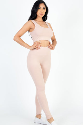 Ribbed Crop Top & Leggings Set - Wear Arielle