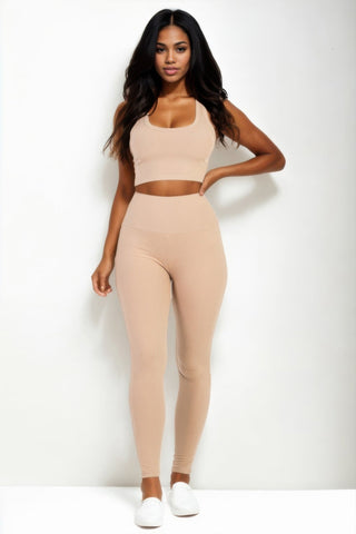 Ribbed Crop Top & Leggings Set - Wear Arielle