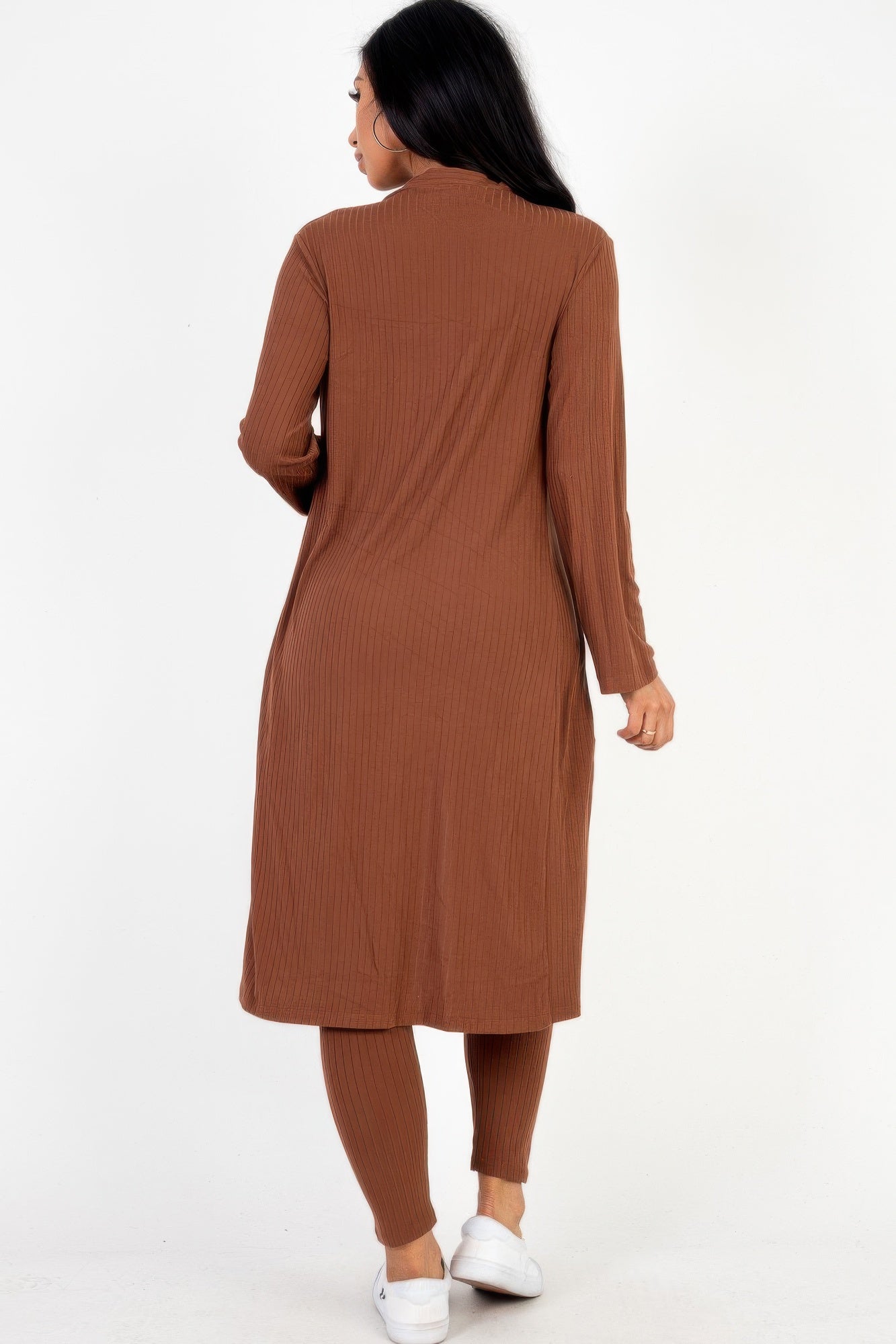 Ribbed Long Cardigan & Leggings Set - Wear Arielle