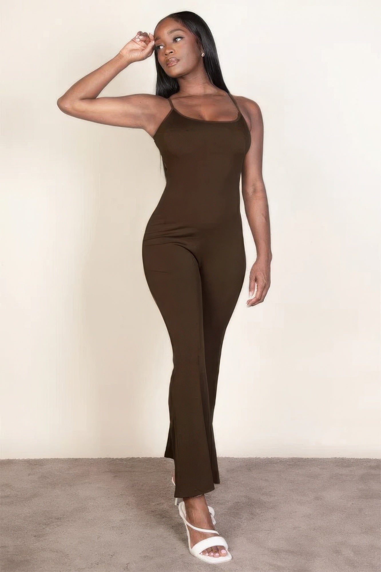Ribbed sleeveless wide leg jumpsuit - Wear Arielle