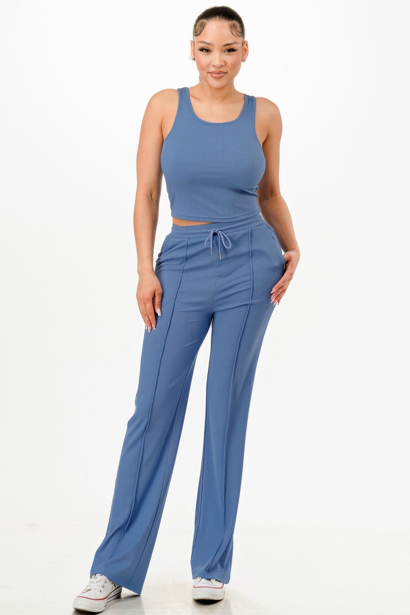 Ribbed Tank Top And Pant Set - Wear Arielle