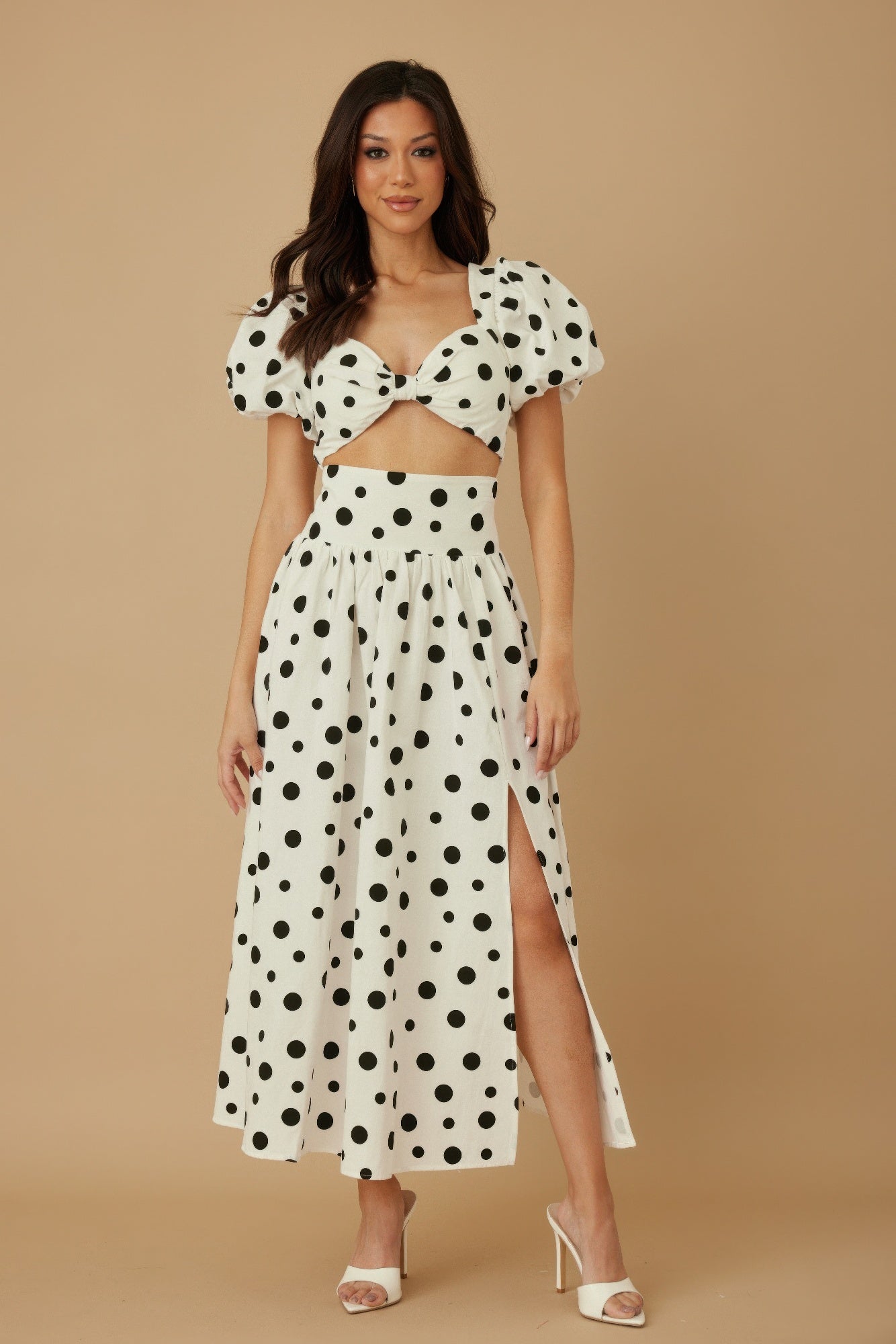Ribbon Bow Polka Dots Two Piece Sets - Wear Arielle