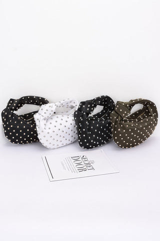 Satin Metal Studded Hobo Bag - Wear Arielle