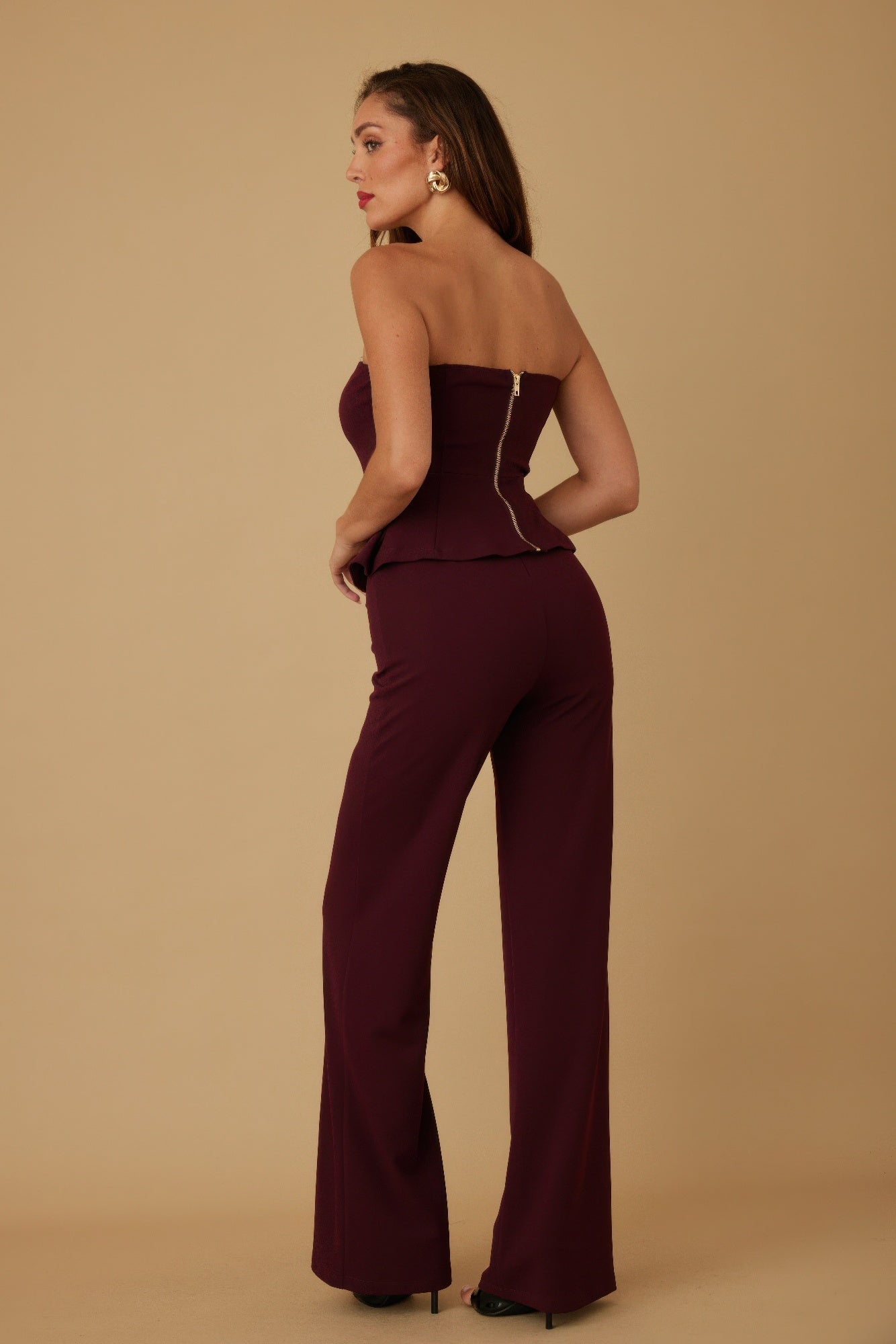 Scrunched Golden Stone Strapless Sets - Wear Arielle