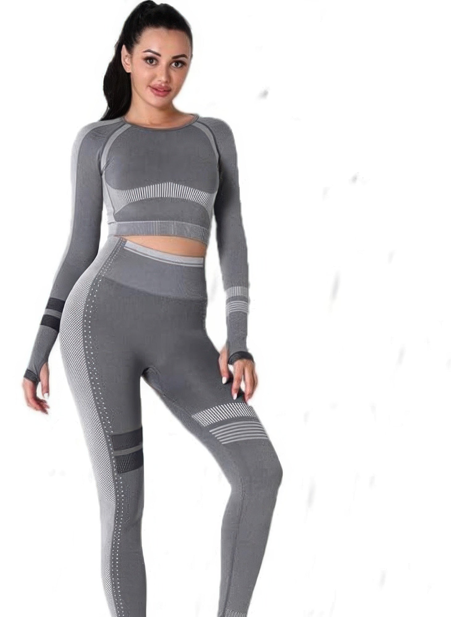 Seamless Long Sleeve Solid Yoga Set - Wear Arielle