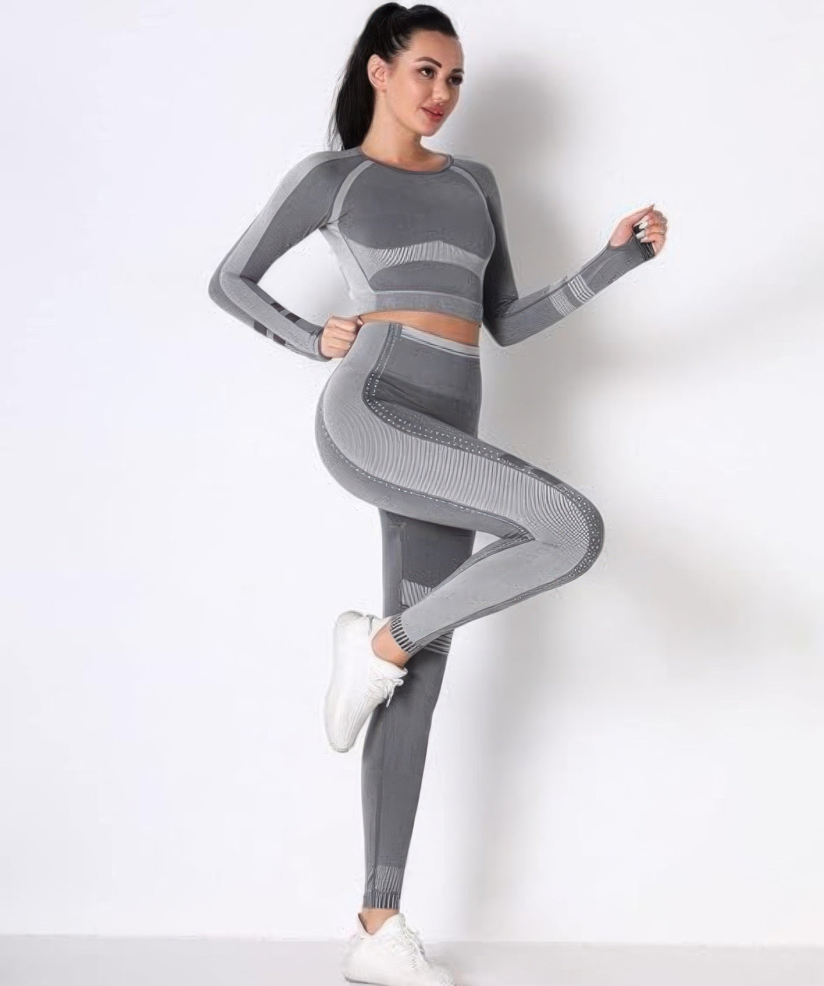 Seamless Long Sleeve Solid Yoga Set - Wear Arielle