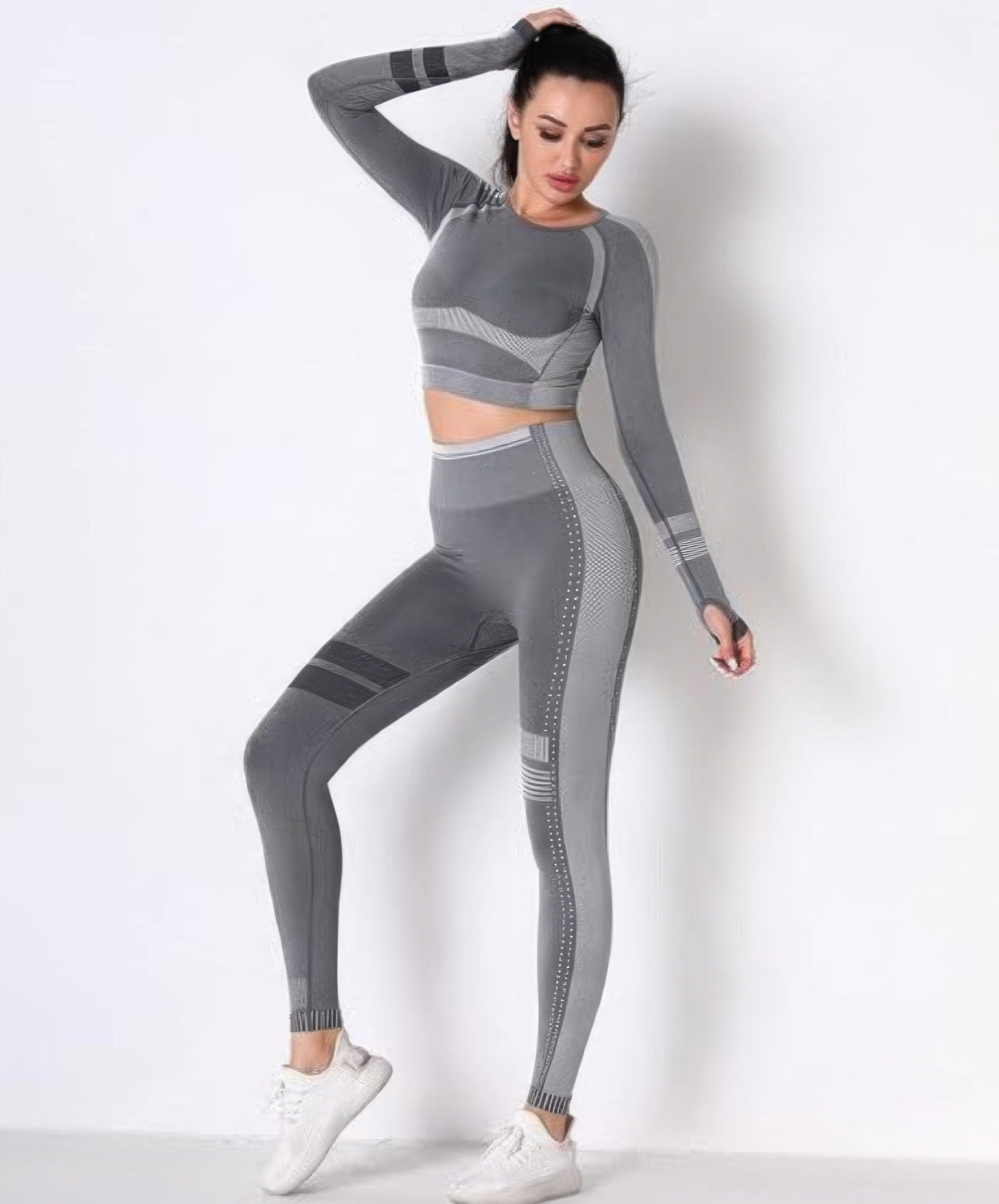 Seamless Long Sleeve Solid Yoga Set - Wear Arielle