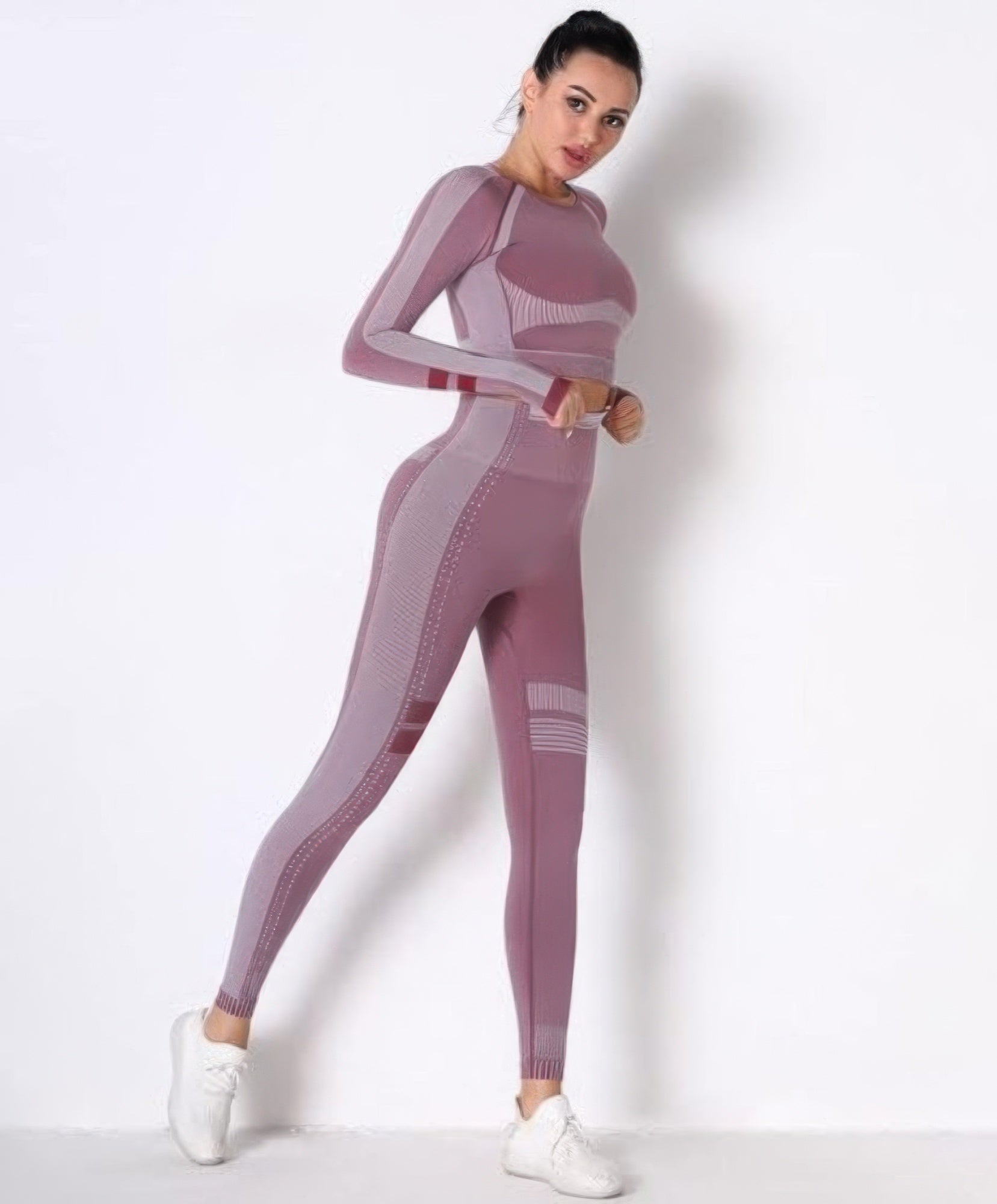 Seamless Long Sleeve Solid Yoga Set - Wear Arielle
