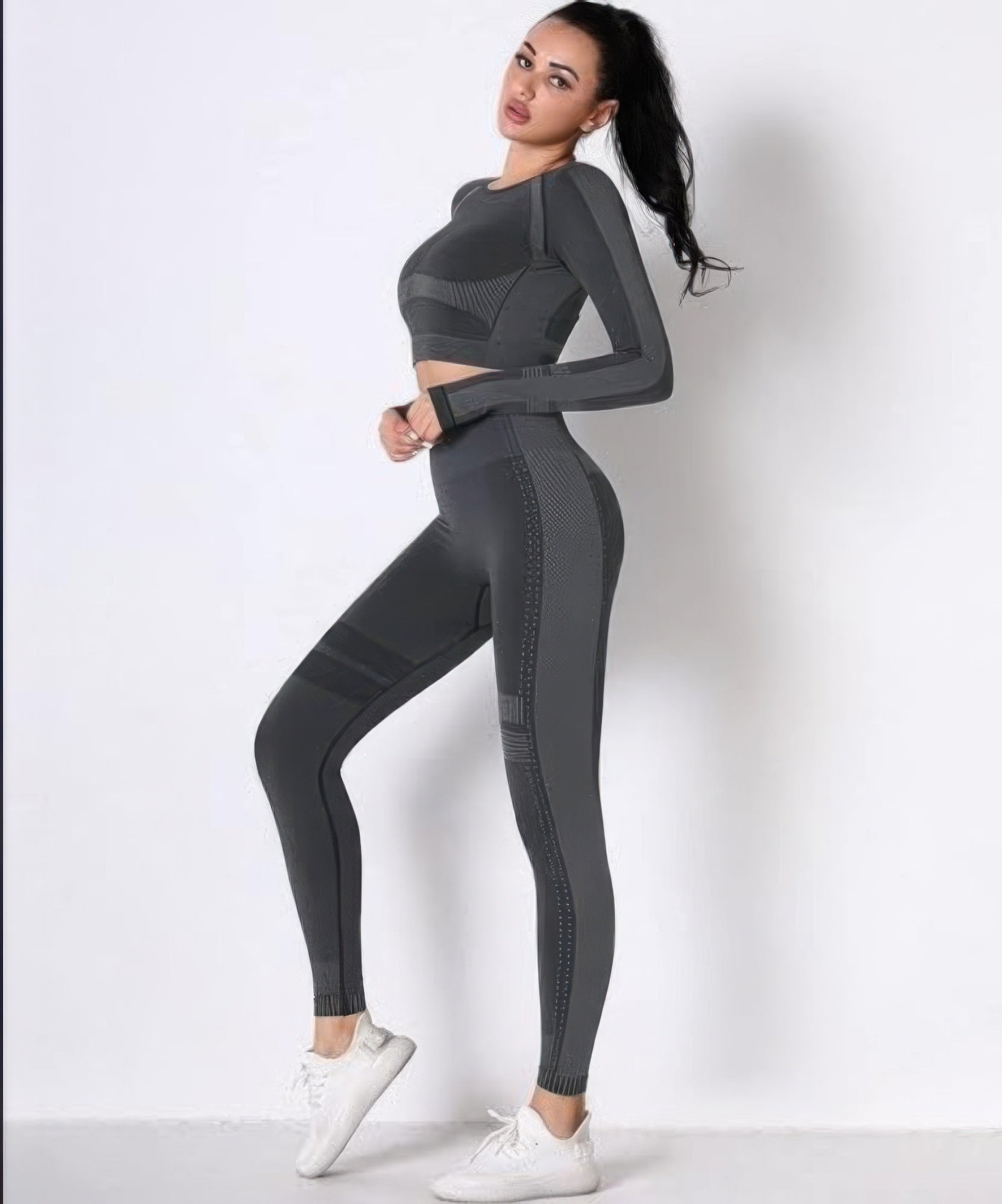 Seamless Long Sleeve Solid Yoga Set - Wear Arielle