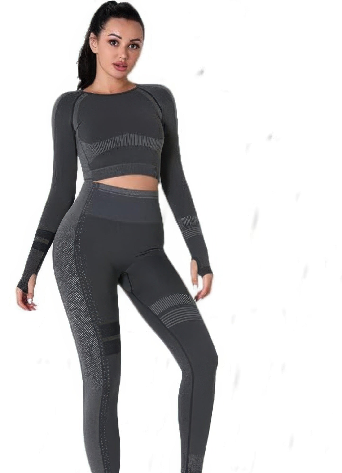 Seamless Long Sleeve Solid Yoga Set - Wear Arielle
