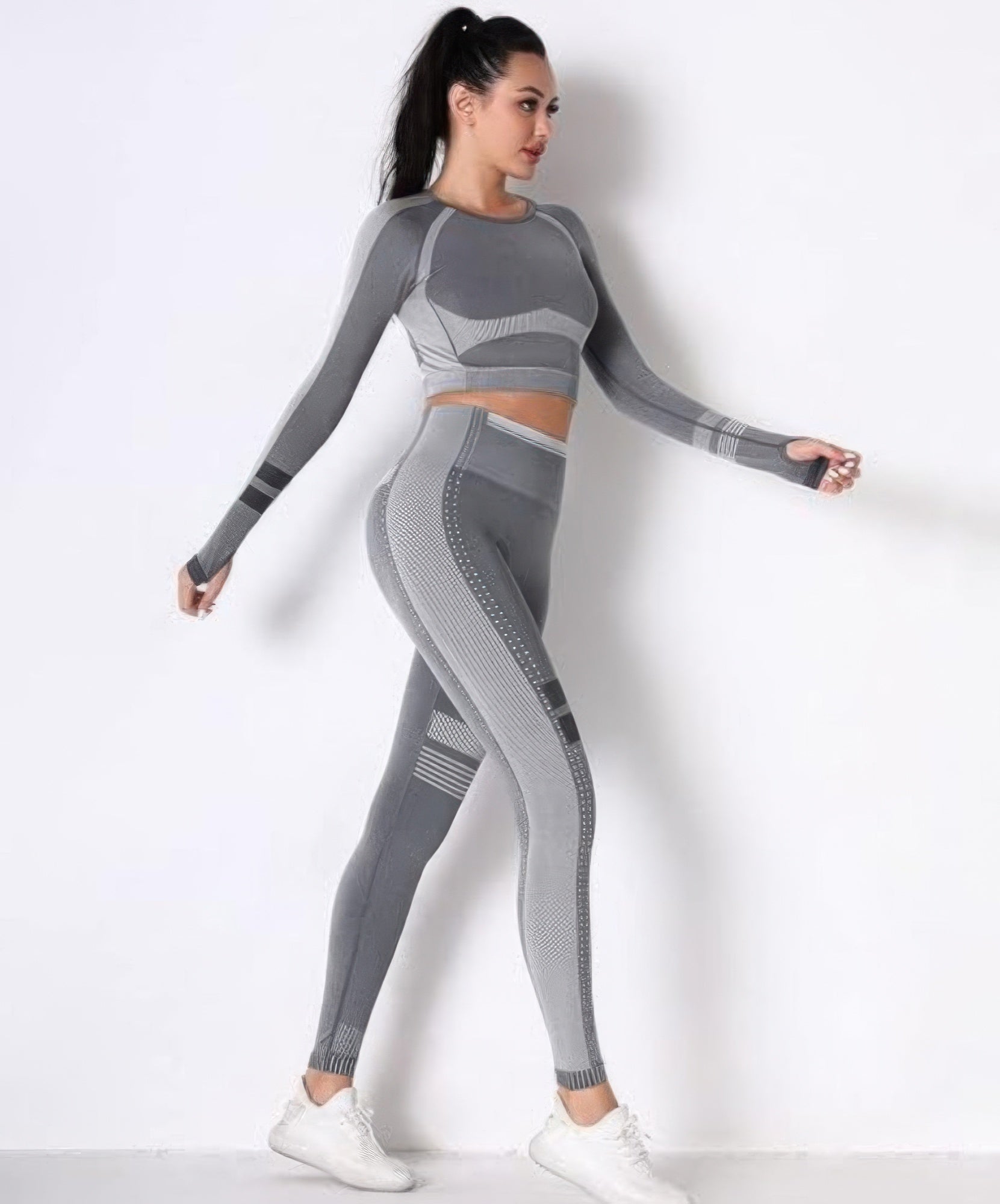 Seamless Long Sleeve Solid Yoga Set - Wear Arielle