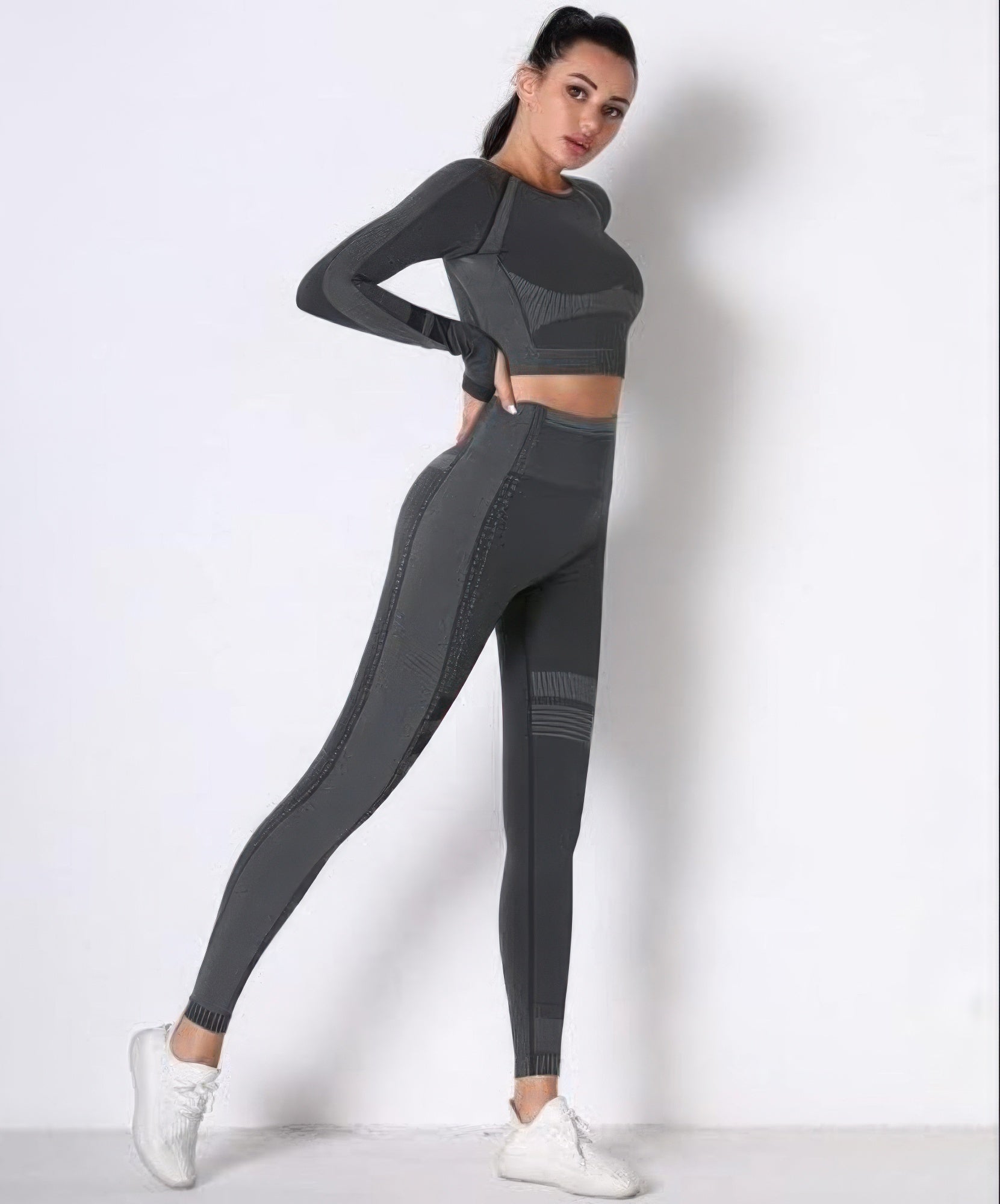 Seamless Long Sleeve Solid Yoga Set - Wear Arielle