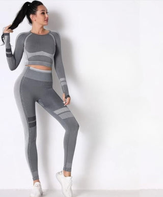Seamless Long Sleeve Solid Yoga Set - Wear Arielle