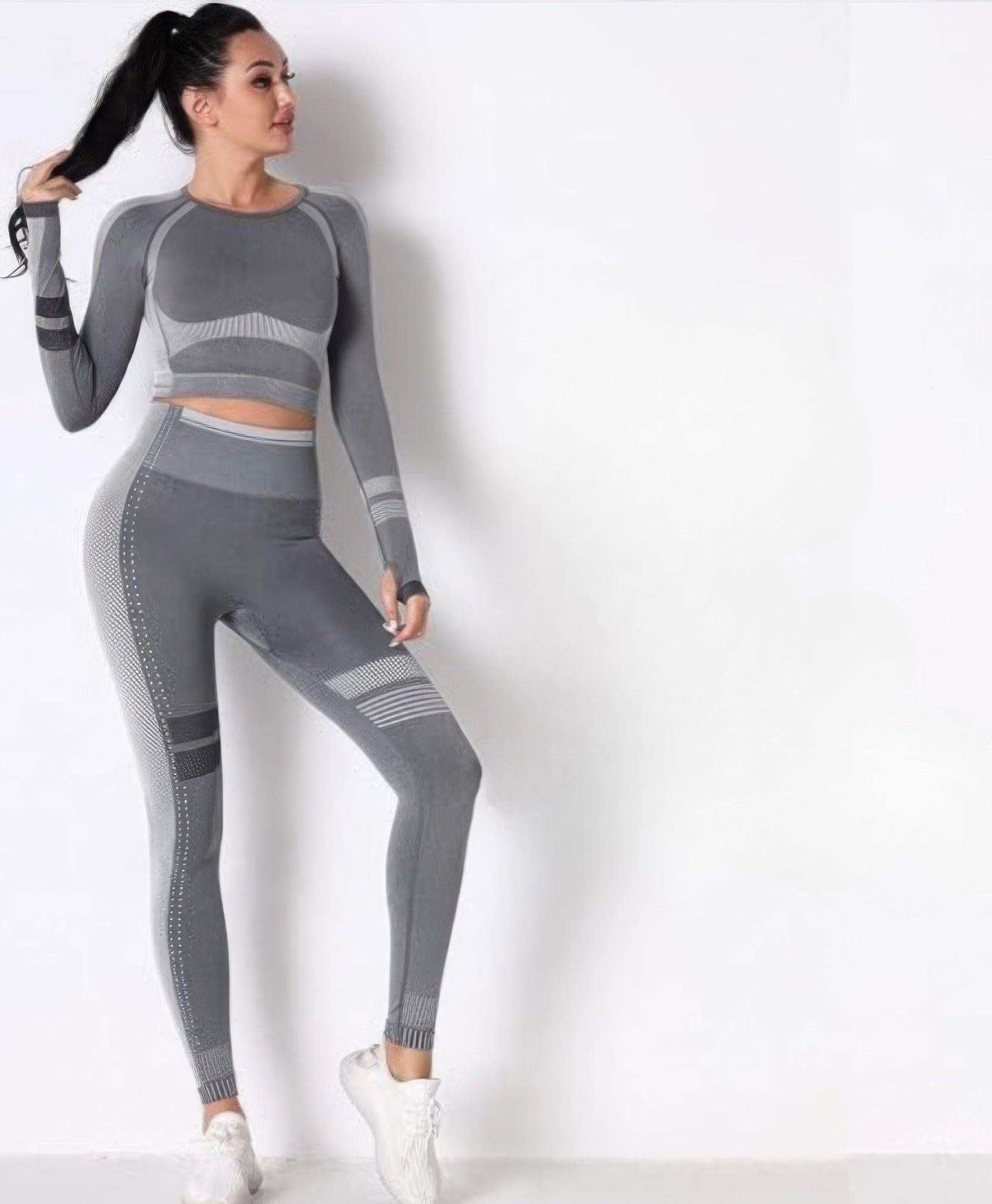 Seamless Long Sleeve Solid Yoga Set - Wear Arielle