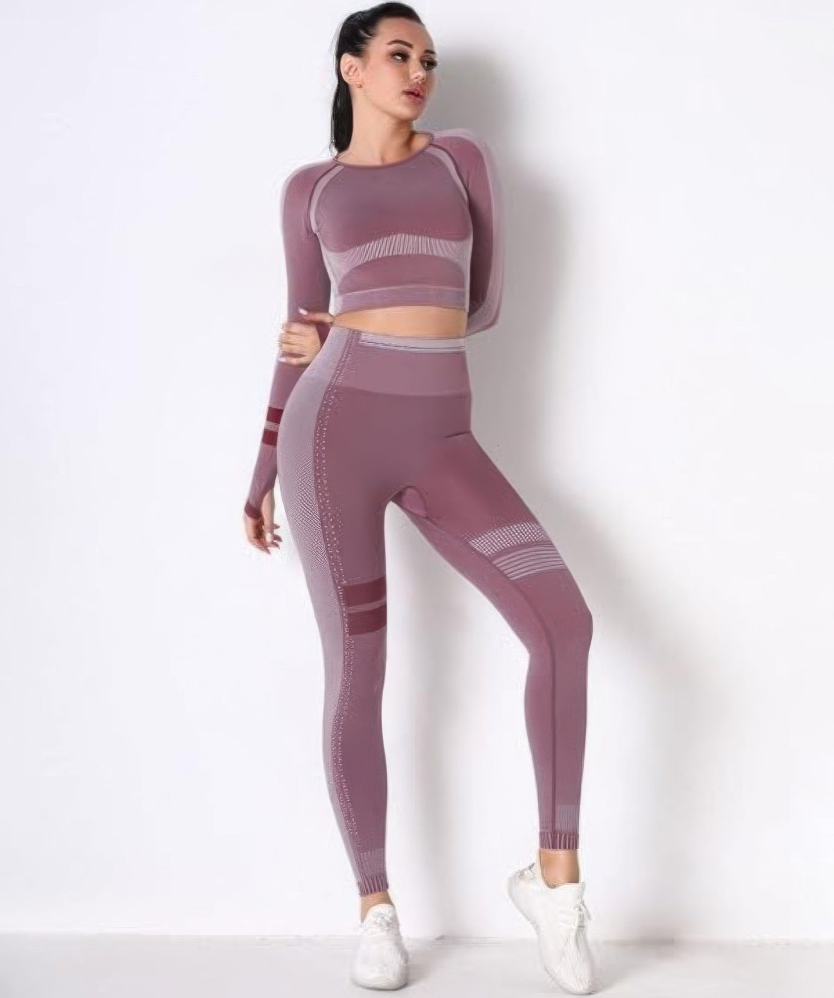 Seamless Long Sleeve Solid Yoga Set - Wear Arielle