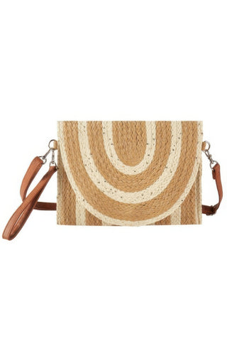 Sequin Mixed Two Tone Straw Clutch & Crossbody Bag - Wear Arielle