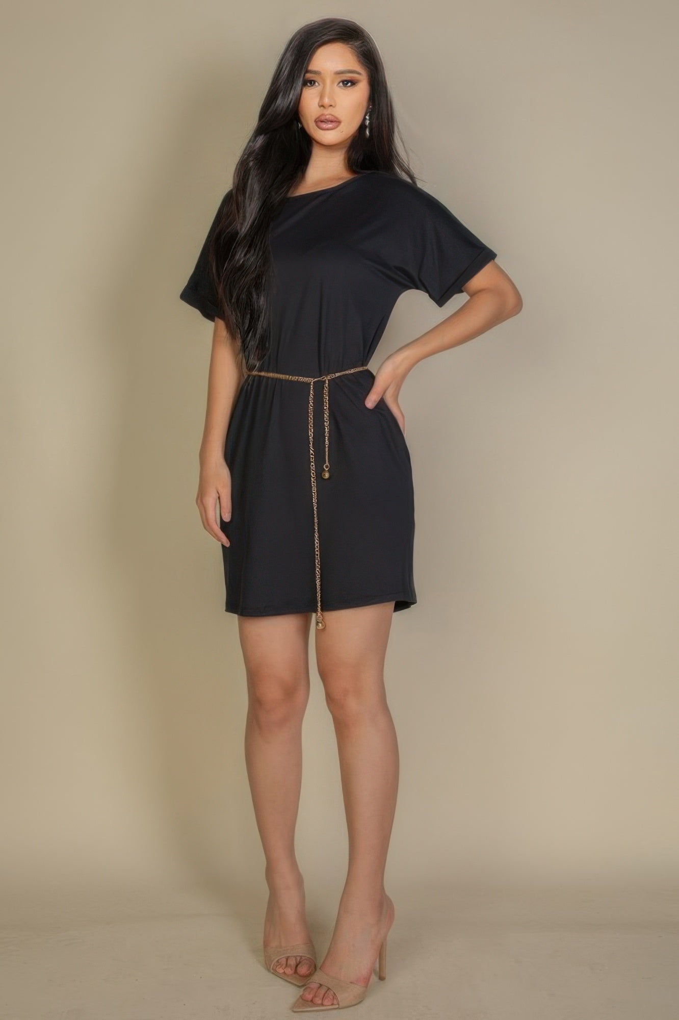 Side Pocket Double Folded Mini Dress - Wear Arielle