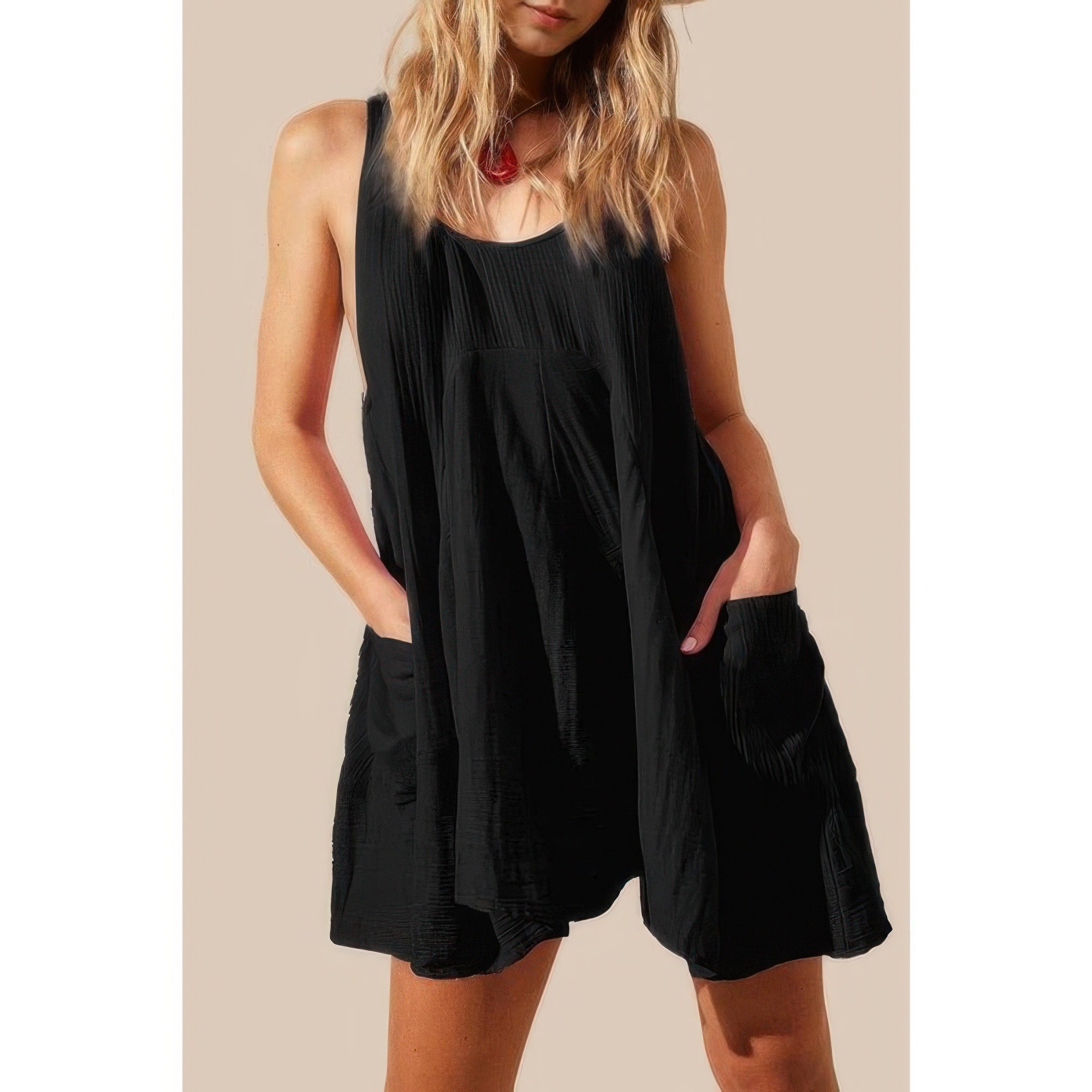 Solid A Line Pockets Low Back Knot Midi Dress - Wear Arielle