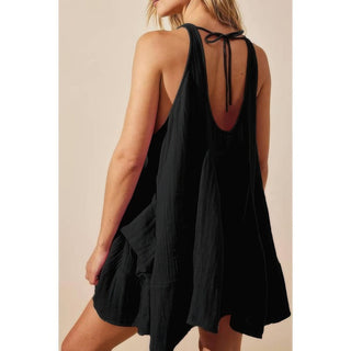 Solid A Line Pockets Low Back Knot Midi Dress - Wear Arielle