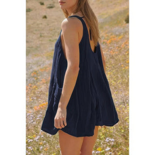 Solid A Line Pockets Low Back Knot Midi Dress - Wear Arielle