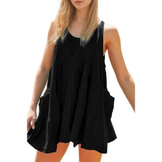 Solid A Line Pockets Low Back Knot Midi Dress - Wear Arielle