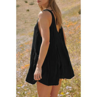 Solid A Line Pockets Low Back Knot Midi Dress - Wear Arielle