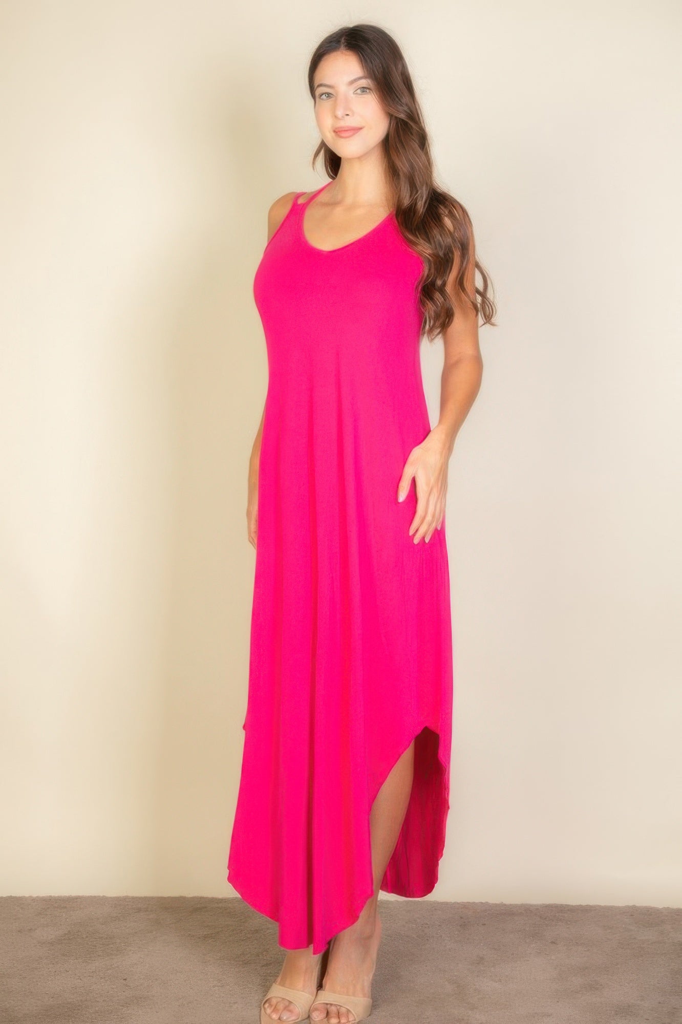 Solid Cami Double Strap Loose Fit Dress - Wear Arielle