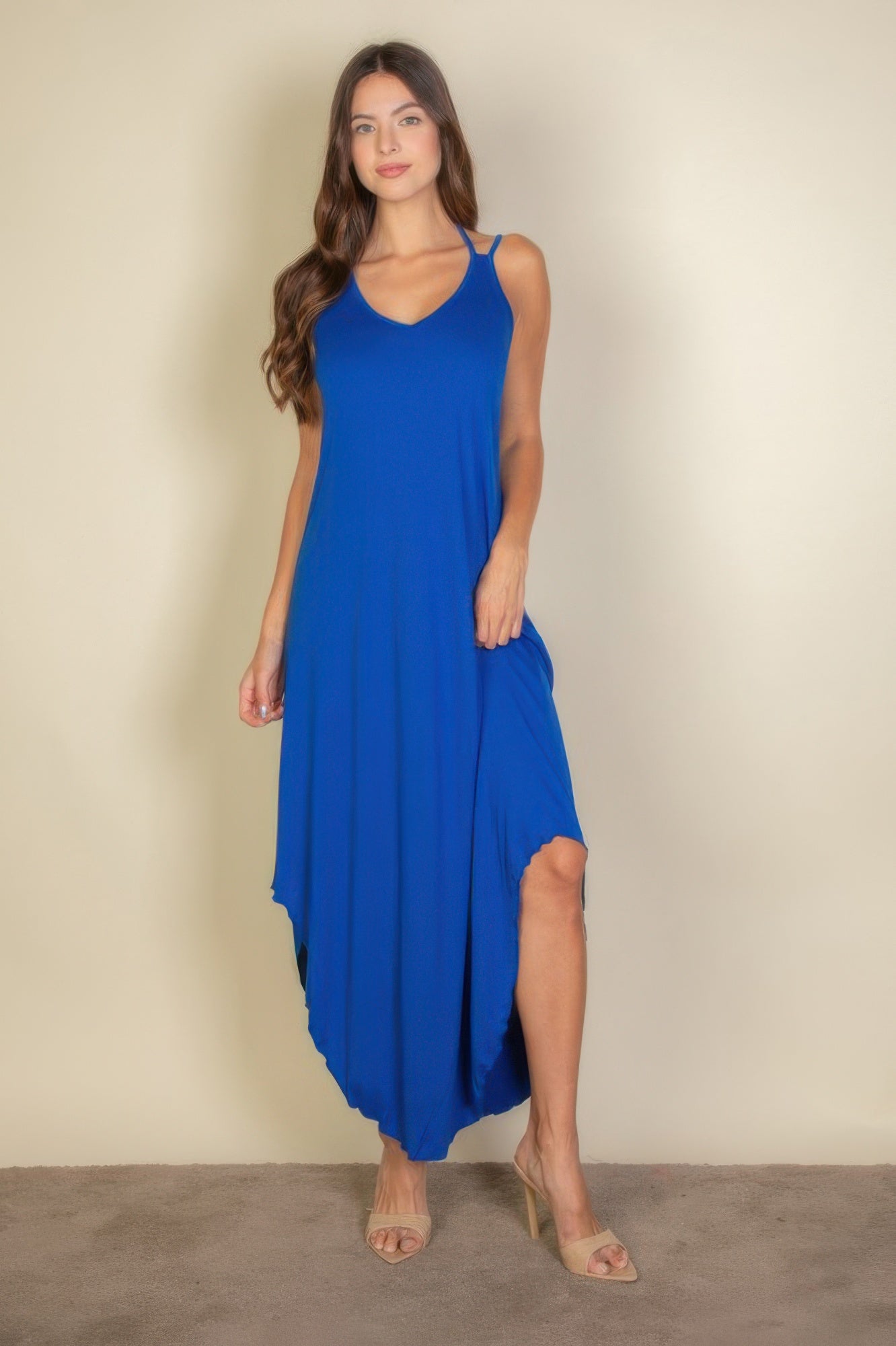 Solid Cami Double Strap Loose Fit Dress - Wear Arielle