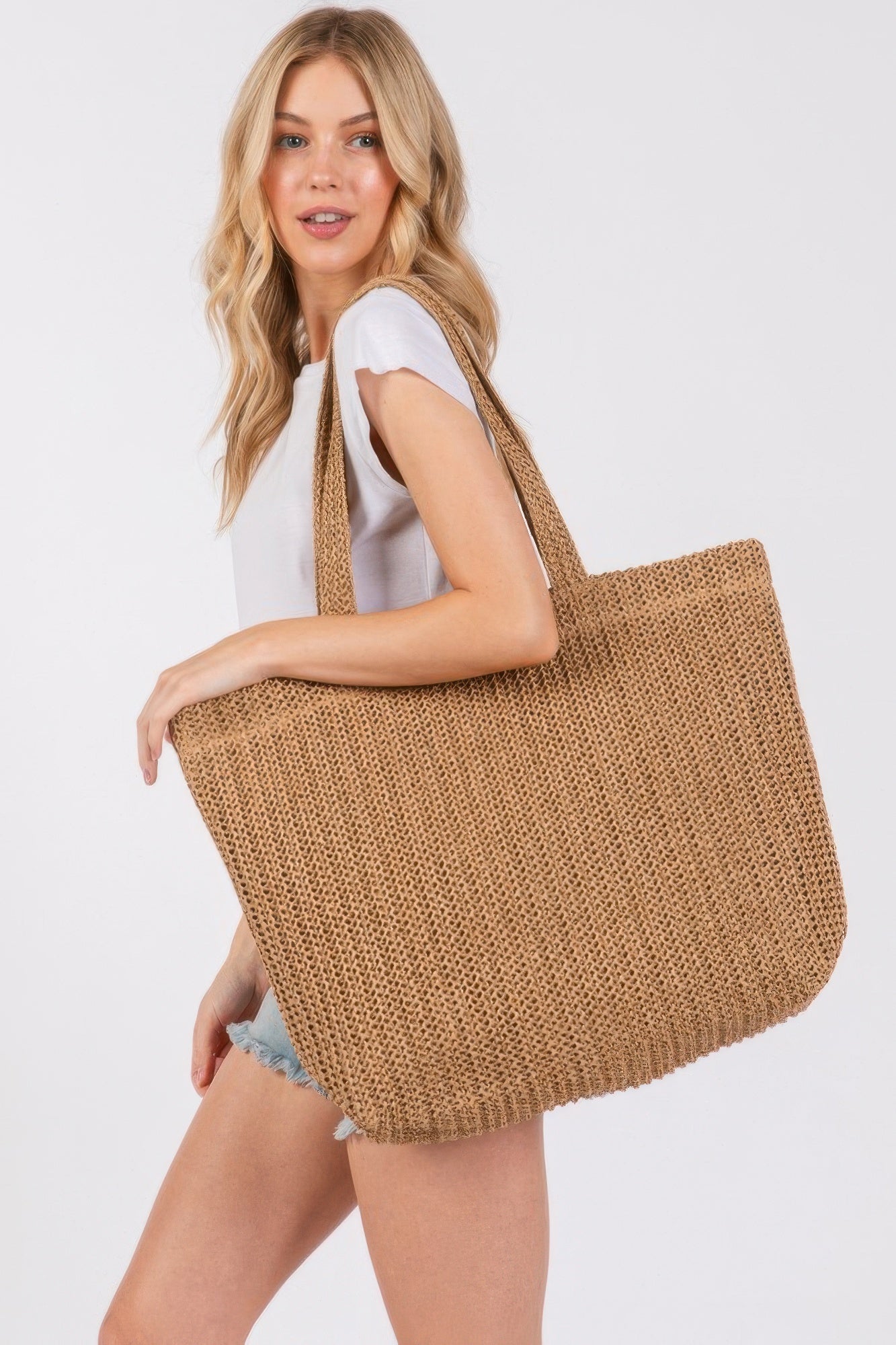 Solid Crochet Straw Bag - Wear Arielle