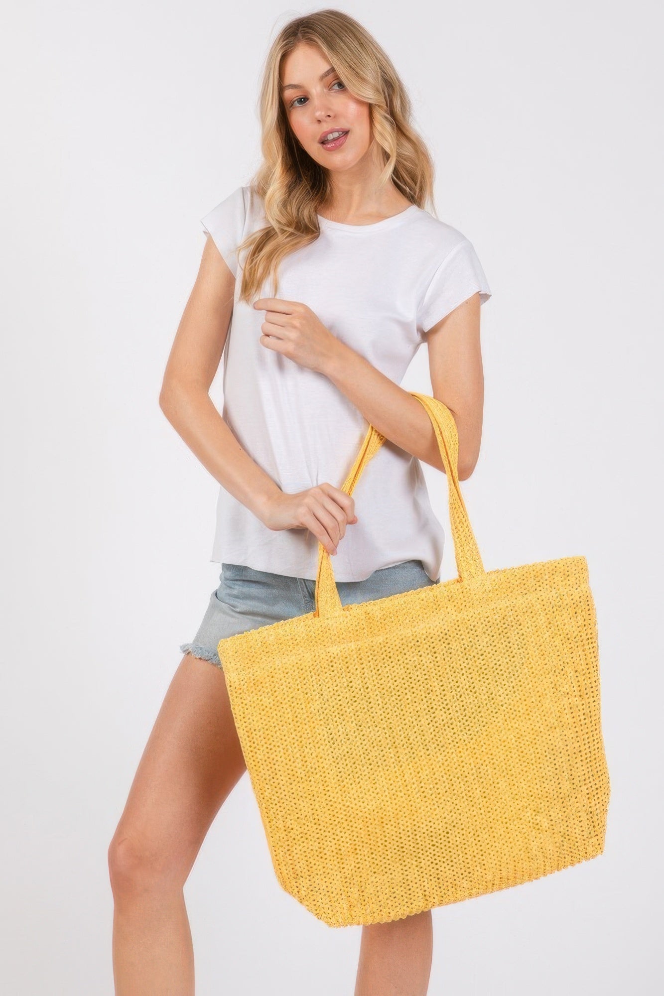 Solid Crochet Straw Bag - Wear Arielle