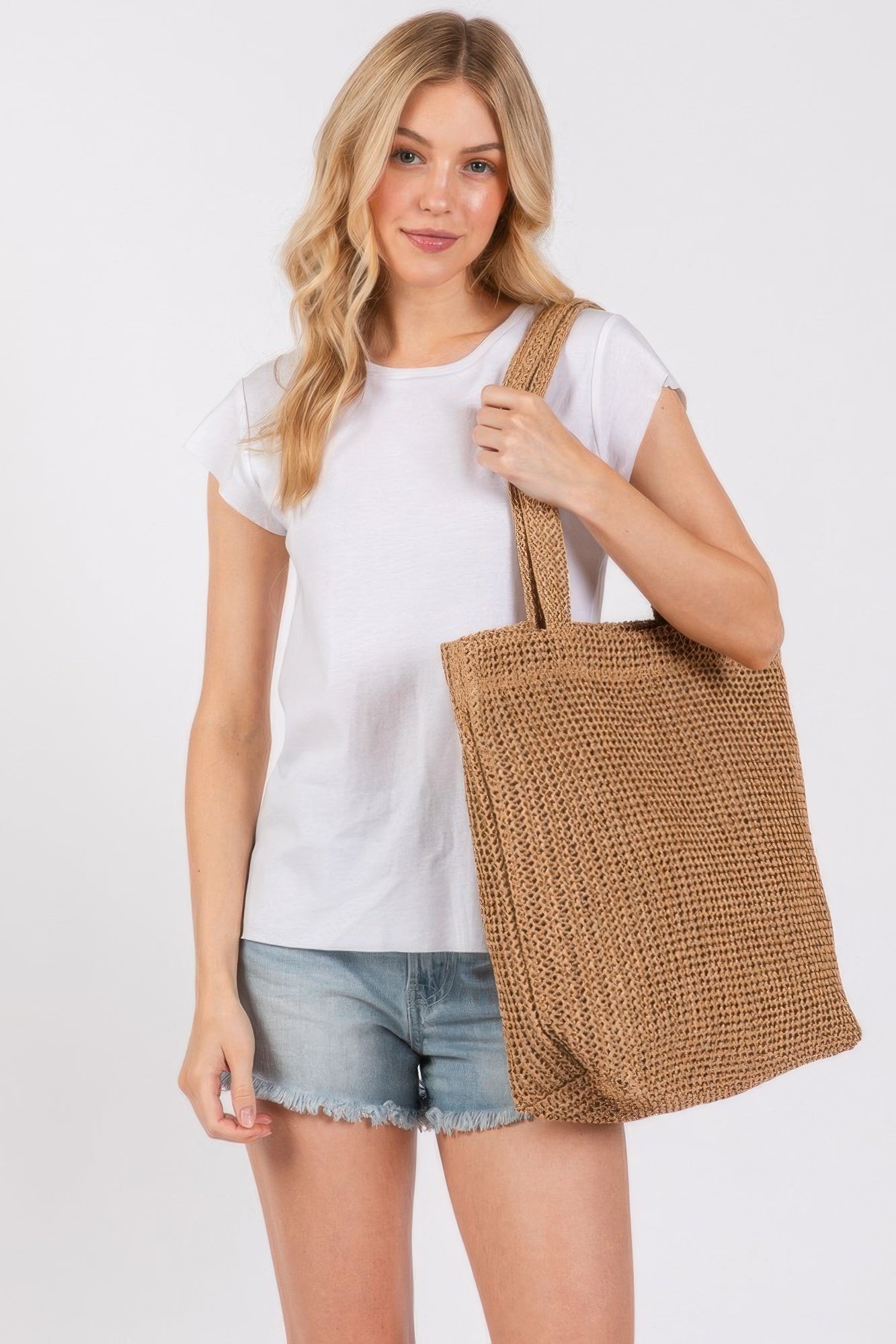Solid Crochet Straw Bag - Wear Arielle