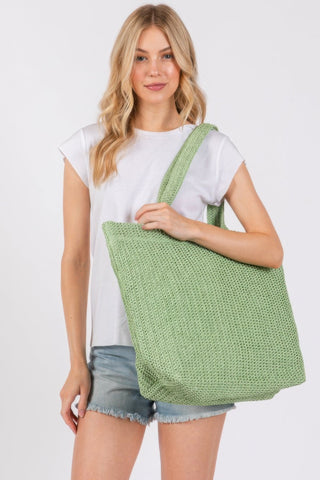 Solid Crochet Straw Bag - Wear Arielle