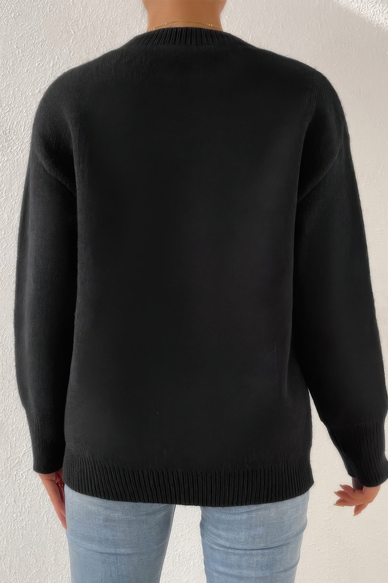 Star Print Knit Lose Fit Sweater - Wear Arielle