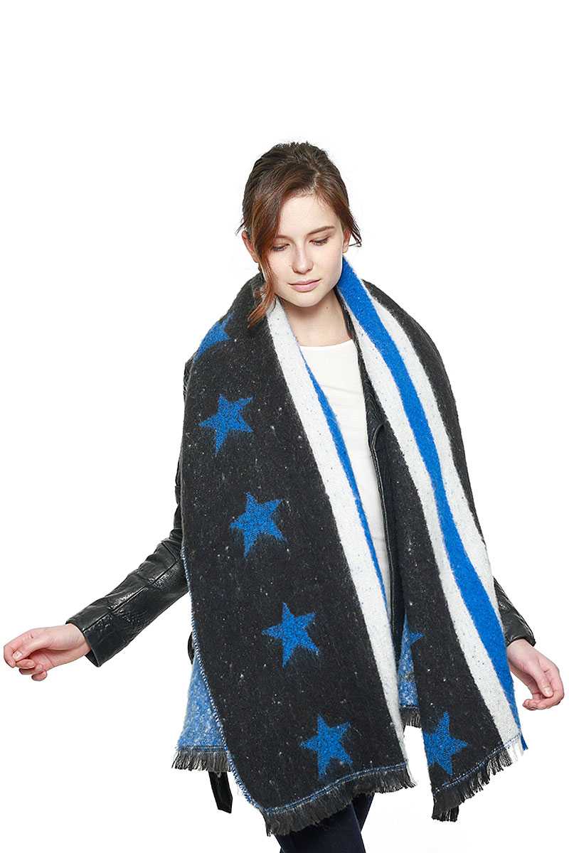 Stars & Stripe Oversized Scarf - Wear Arielle