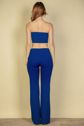 Strapless Corset Top & Flare Pants Set - Wear Arielle