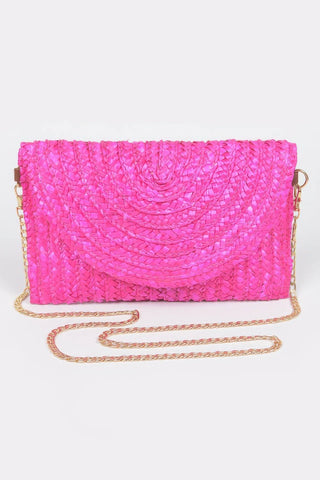 Straw Pom Pom Flap Bag - Wear Arielle