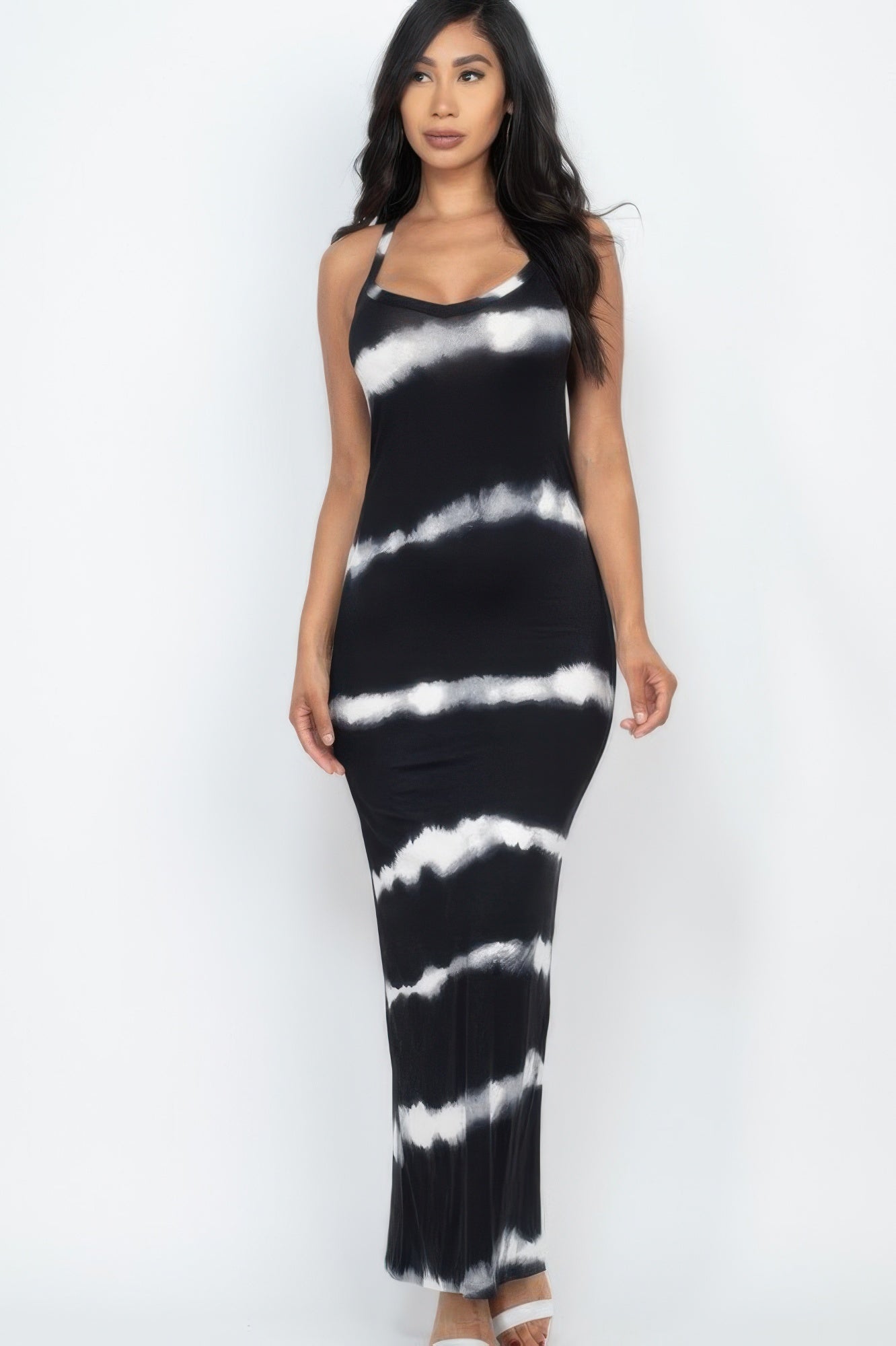 Stripe Tie - dye Printed Maxi Dress - Wear Arielle