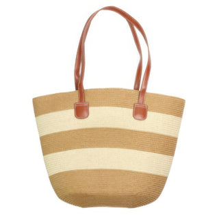 Striped Patterned Straw Woven Bag 15l - Wear Arielle