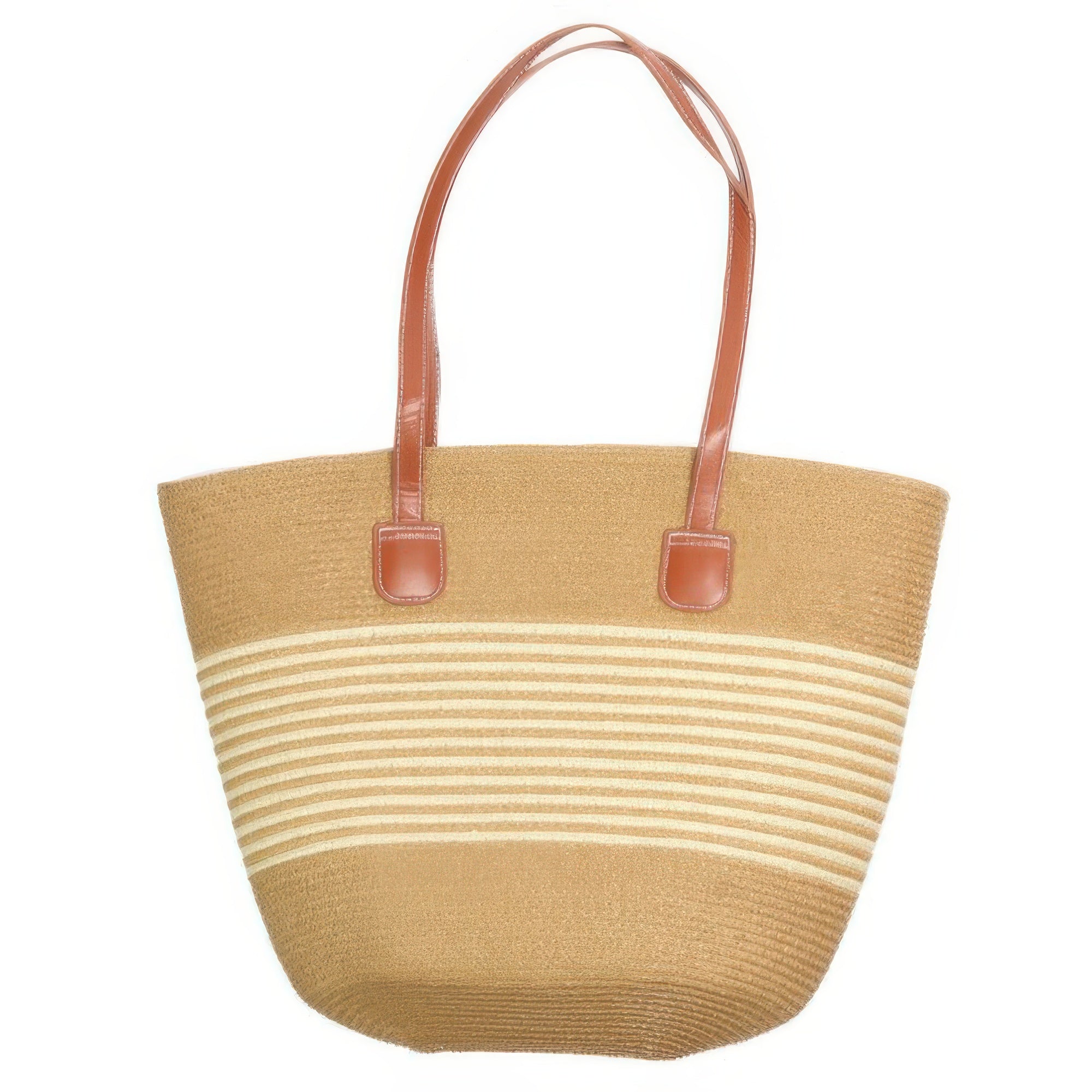Striped Patterned Straw Woven Bag - Wear Arielle