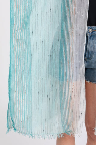 Striped Two Tone Cover Up Kimono - Wear Arielle